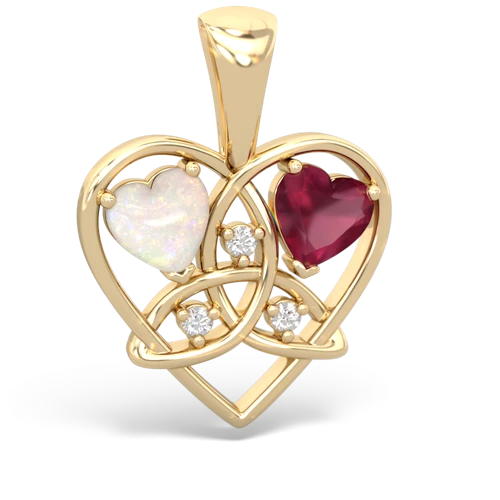 opal-ruby celtic heart pendant