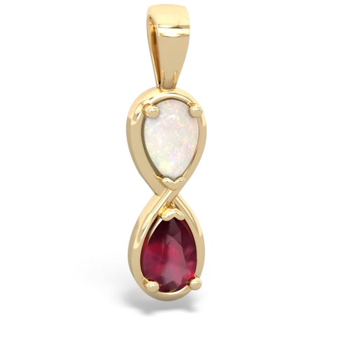 Opal Genuine Opal with Genuine Ruby Infinity pendant Pendant