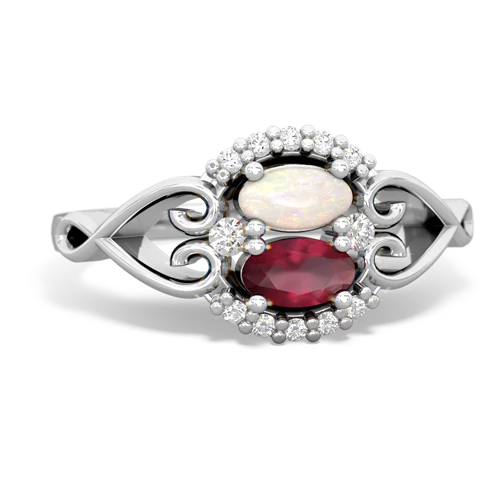 opal-ruby antique keepsake ring