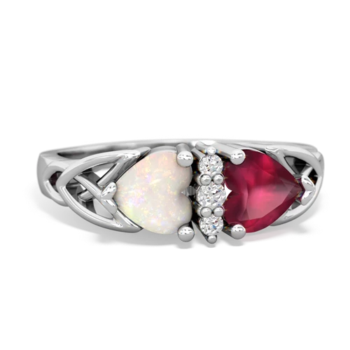 opal-ruby celtic ring