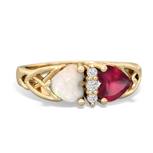 opal-ruby celtic ring