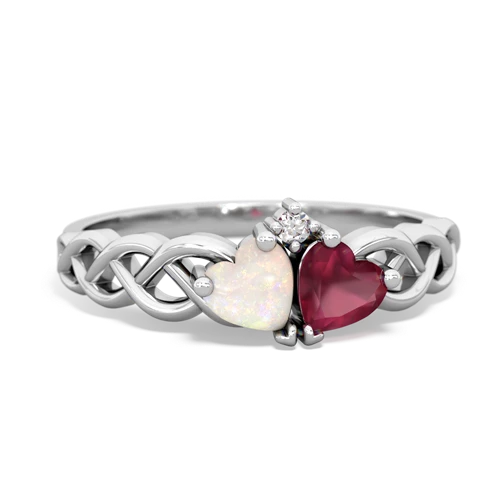 opal-ruby celtic braid ring