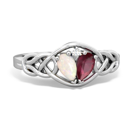 opal-ruby celtic knot ring