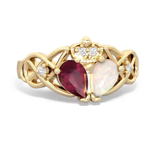 opal-ruby claddagh ring