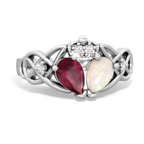 opal-ruby claddagh ring