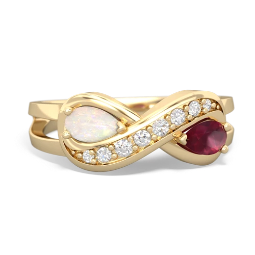 opal-ruby diamond infinity ring