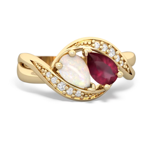 Opal Genuine Opal with Genuine Ruby Summer Winds ring Ring