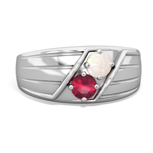 opal-ruby mens ring