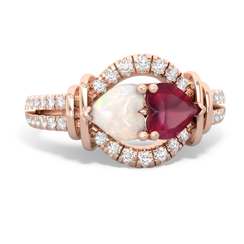 opal-ruby pave keepsake ring