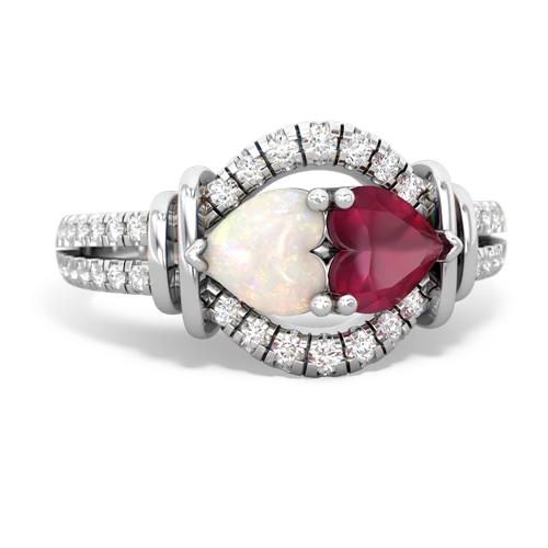 opal-ruby pave keepsake ring