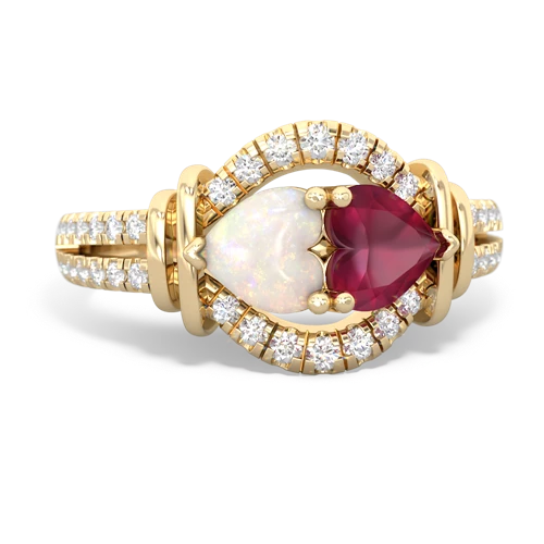 opal-ruby pave keepsake ring