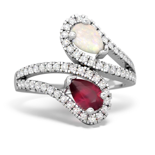 opal-ruby pave swirls ring