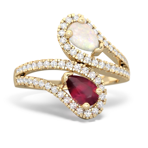 opal-ruby pave swirls ring