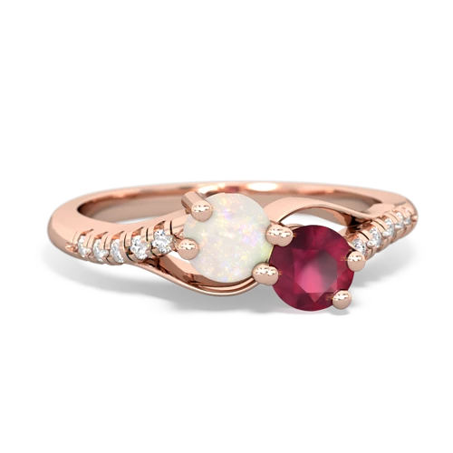 opal-ruby two stone infinity ring