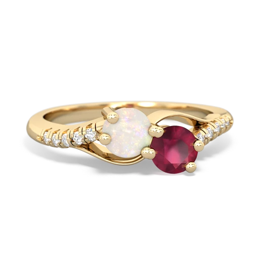 opal-ruby two stone infinity ring