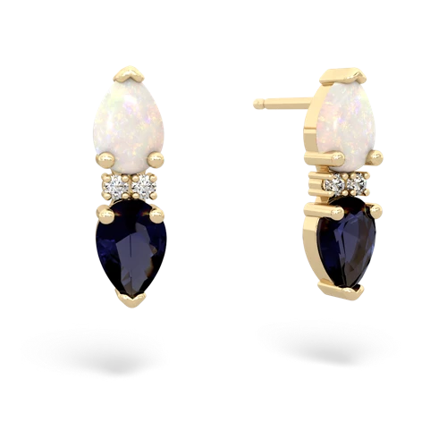 opal-sapphire bowtie earrings