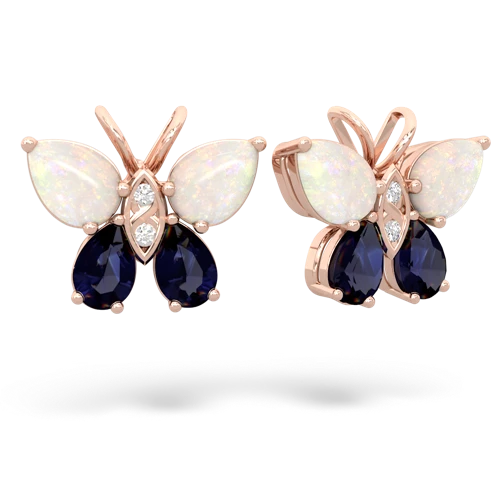opal-sapphire butterfly earrings