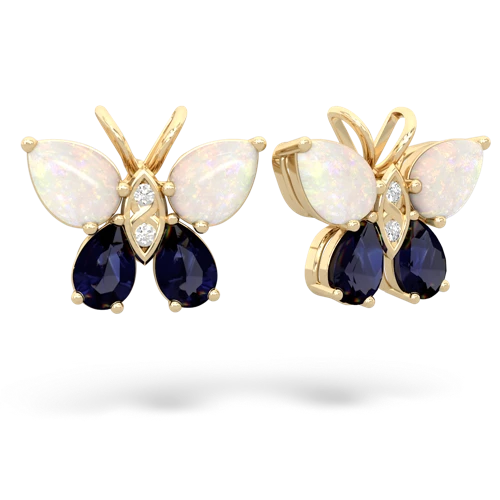 opal-sapphire butterfly earrings