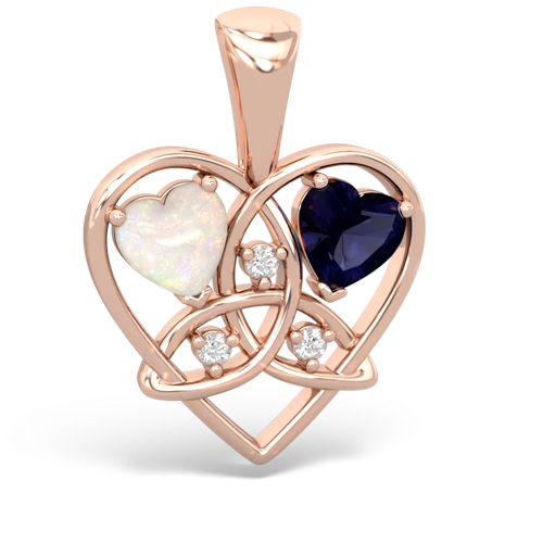 opal-sapphire celtic heart pendant