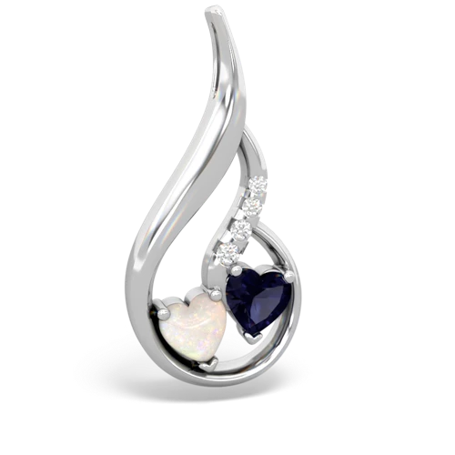 opal-sapphire keepsake swirl pendant