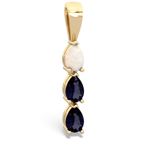 Opal Genuine Opal with Genuine Sapphire and Genuine Black Onyx Three Stone pendant Pendant