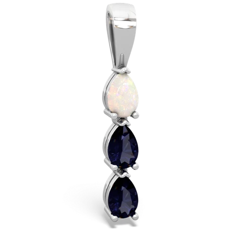 opal-sapphire three stone pendant