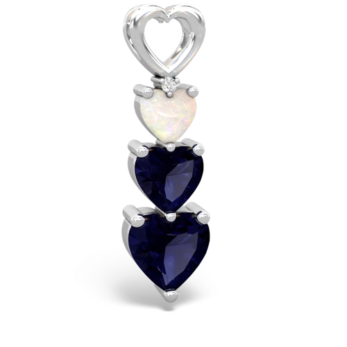 opal-sapphire three stone pendant