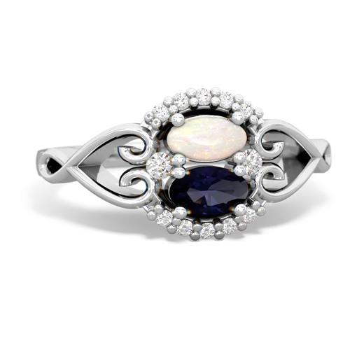 opal-sapphire antique keepsake ring