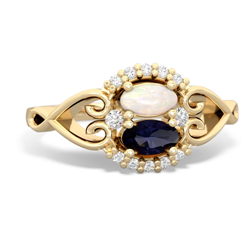 opal-sapphire antique keepsake ring