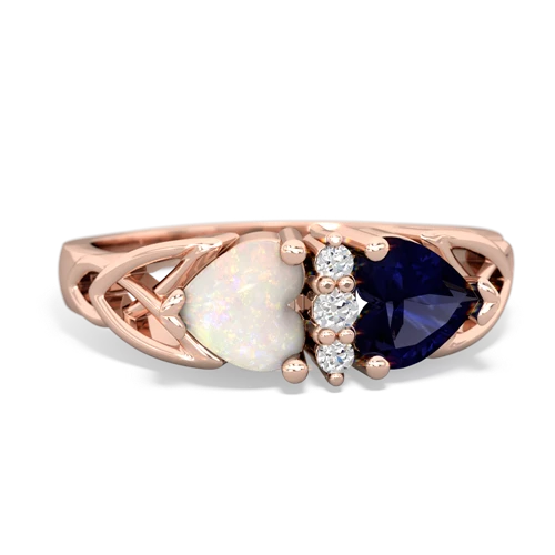 opal-sapphire celtic ring