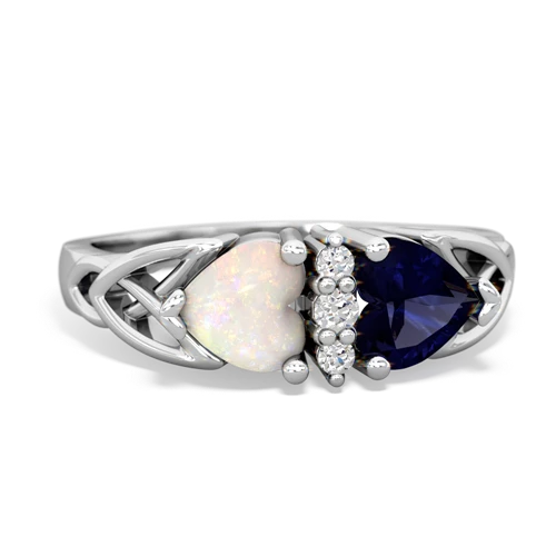 opal-sapphire celtic ring