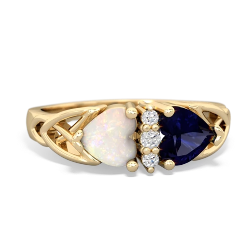 opal-sapphire celtic ring