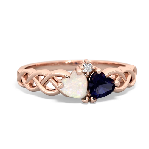 opal-sapphire celtic braid ring