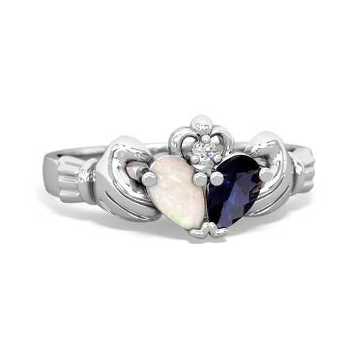 opal-sapphire claddagh ring