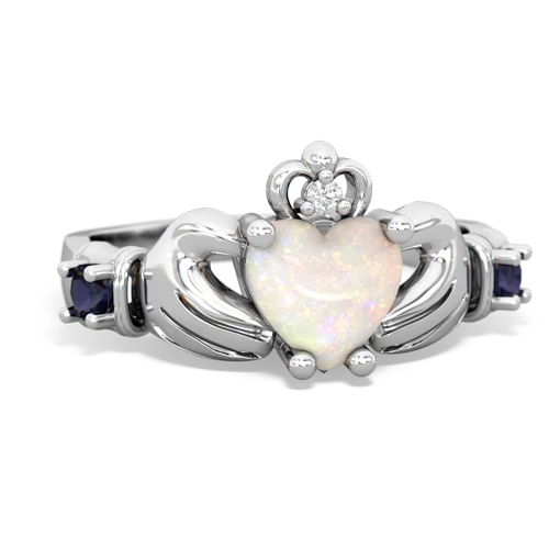 opal-sapphire claddagh ring