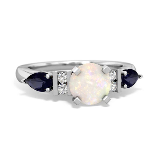 Opal Genuine Opal with Genuine Sapphire and Genuine Citrine Engagement ring Ring