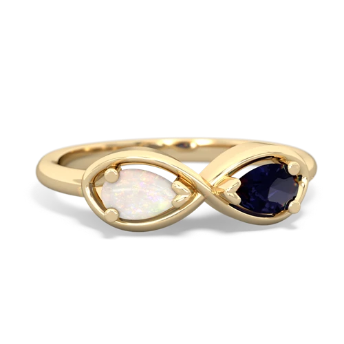 opal-sapphire infinity ring