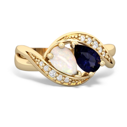 opal-sapphire keepsake curls ring