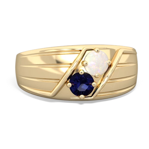 opal-sapphire mens ring