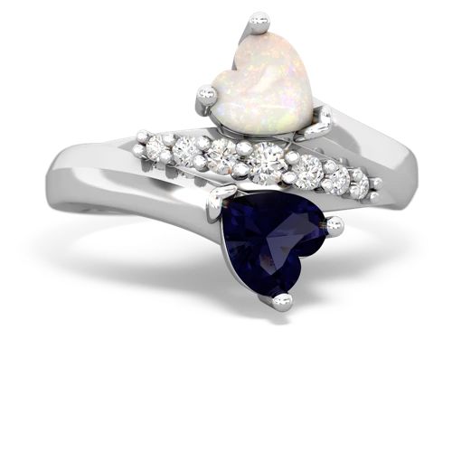 opal-sapphire modern ring