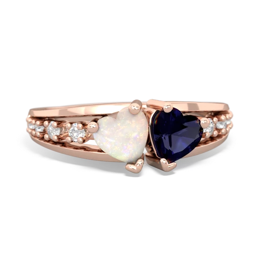 opal-sapphire modern ring