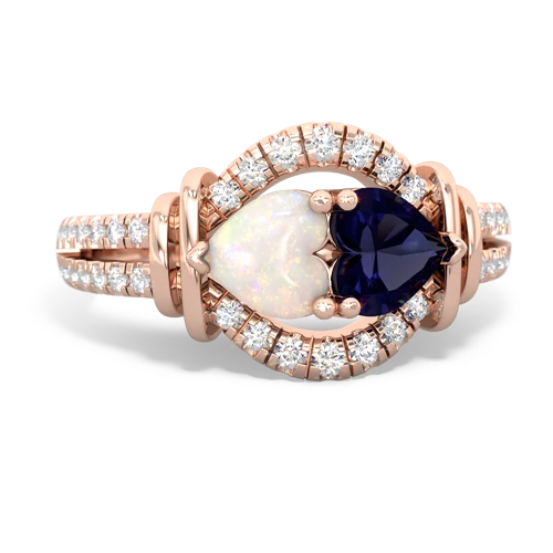 opal-sapphire pave keepsake ring