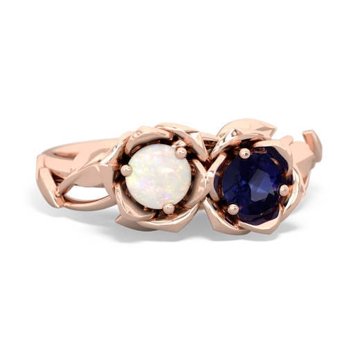 opal-sapphire roses ring