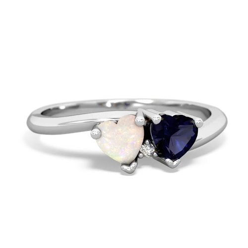 opal-sapphire sweethearts promise ring