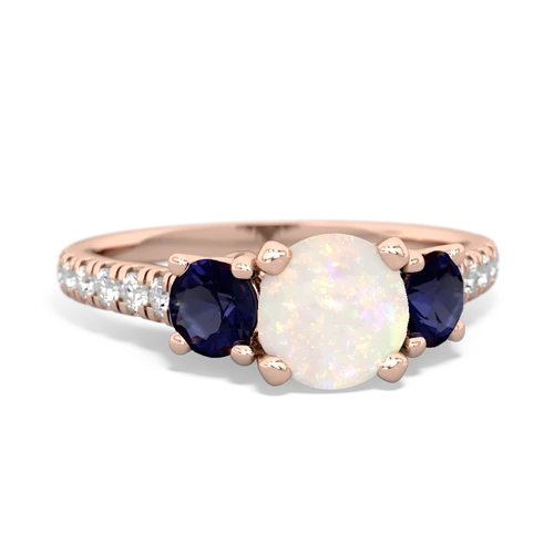 Opal Genuine Opal with Genuine Sapphire and Lab Created Pink Sapphire Pave Trellis ring Ring