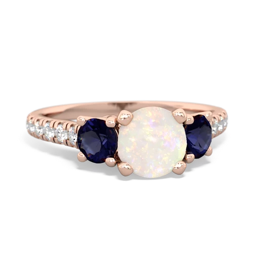 opal-sapphire trellis pave ring