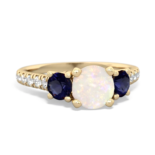 opal-sapphire trellis pave ring