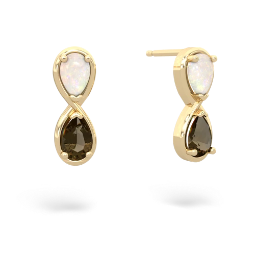 opal-smoky quartz infinity earrings
