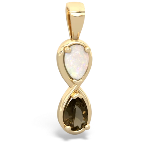 opal-smoky quartz infinity pendant
