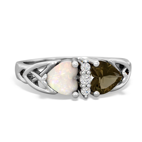 opal-smoky quartz celtic ring